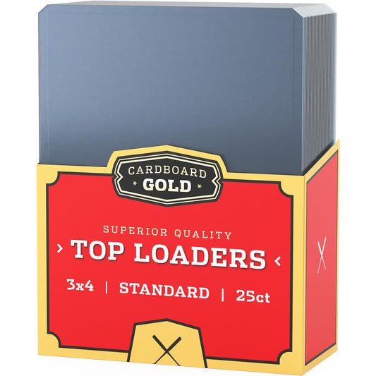 Cardboard Gold 35pt Top Loaders for Cards 25 Count - 3x4 Inch