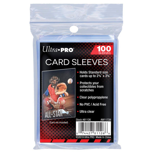 Ultra Pro Card Sleeves 100 Count - 2 5/8 x 3 5/8 Inches